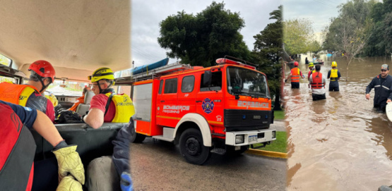 Con el agua hasta el alma: bomberos de Pergamino arriesgan todo para ayudar en Arrecifes