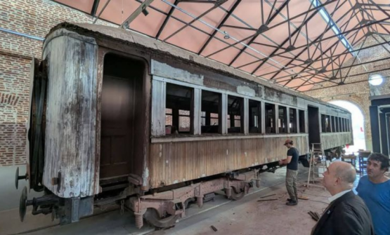 Restauran el histórico Coche BTH en Pergamino: Patrimonio ferroviario en recuperación