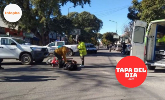 Violento choque en Pergamino: Un motociclista sufrió graves heridas tras impactar contra una camioneta