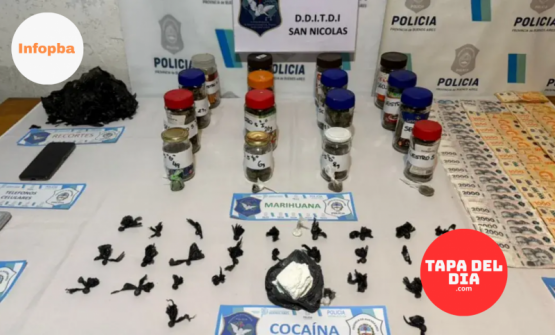 Allanamientos en San Nicolás: secuestraron drogas por más de 5 millones y detuvieron a un sospechoso clave