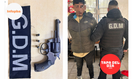 Fue detenido con un arma robada en plena vía pública: tenía pedido de secuestro activo