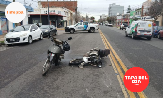 Violento choque entre motos: una mujer y un hombre terminaron con fracturas