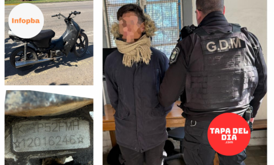 Atraparon a un joven que circulaba en una moto robada