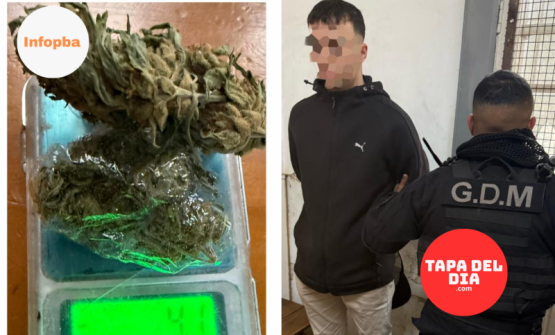 Control policial en Av. Mayo y Alberti termina con la detención de un joven y drogas secuestradas