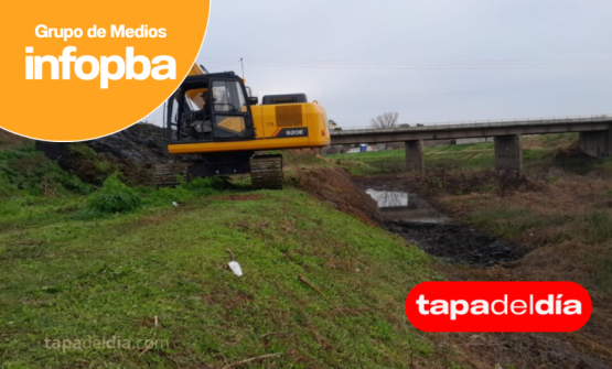 Limpian un tramo del Arroyo Pergamino para mejorar el escurrimiento del agua