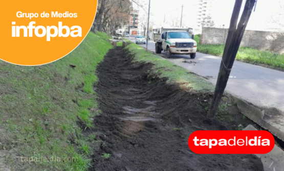 realizan trabajos de limpieza de desagües pluviales en dos barrios