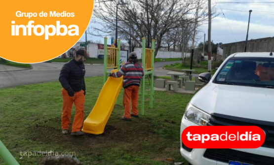 Renovaron el tobogán de la Plaza La Solidaridad en el barrio Ameghino